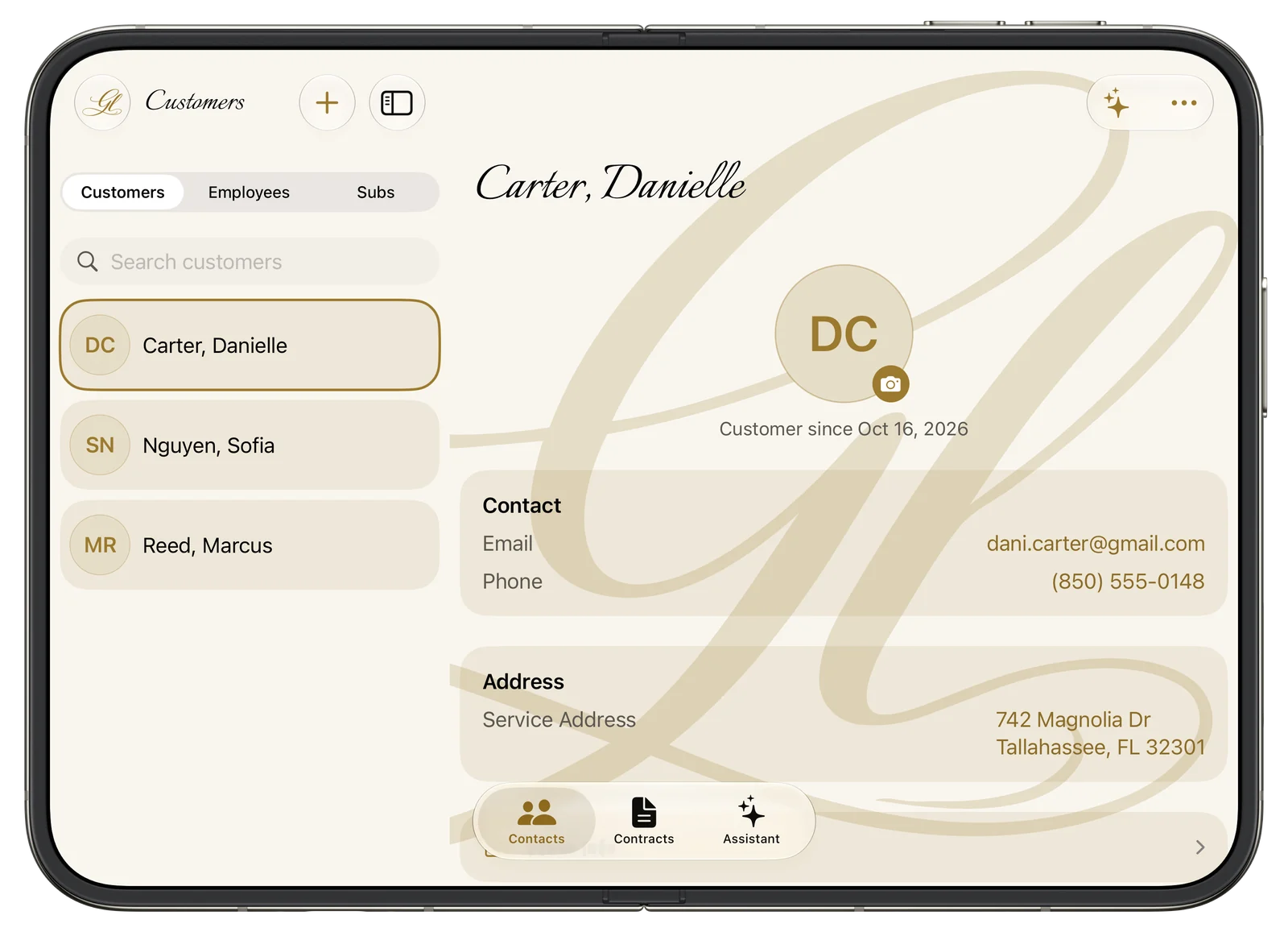 My Business calendar and schedule view on iPhone Duo
